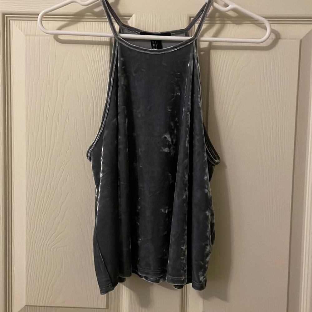 Forever 21 brand forest green velvet tank size S